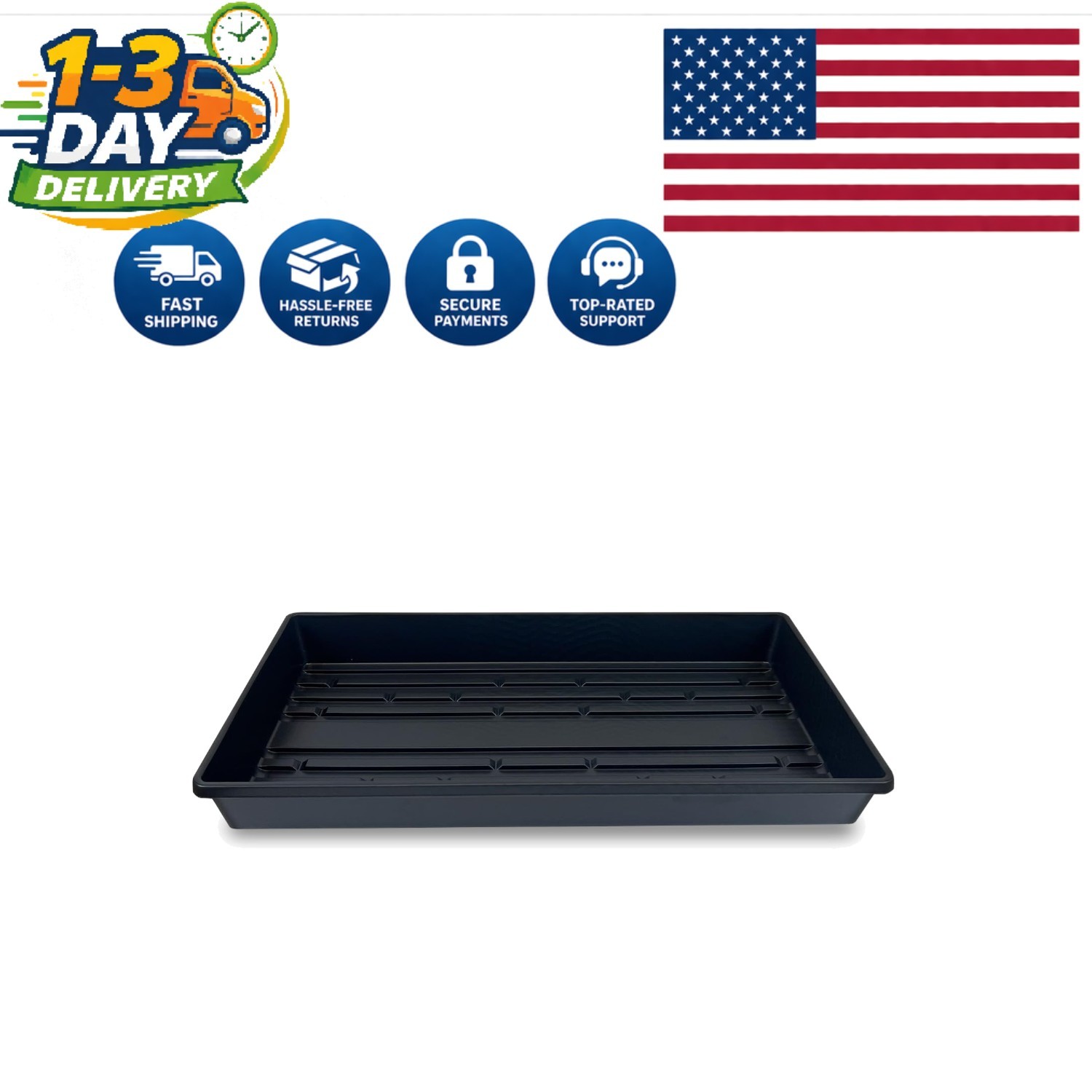 Versatile 5 Count Growing Trays - Perfect for Microgreens & Seedlings, 21" x 11" gallery