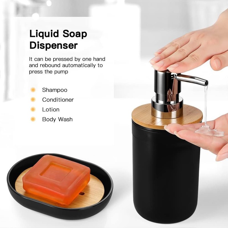 8Pcs Bathroom Accessories Set Bin Soap Dispenser Toothbrush Tumbler Toilet Brush gallery