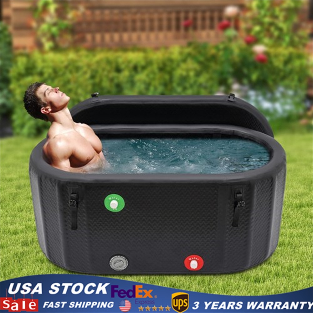 98 Gallon Ice Bath Tub Portable Inflatable Cold Plunge w/ Cover for Home Gym gallery