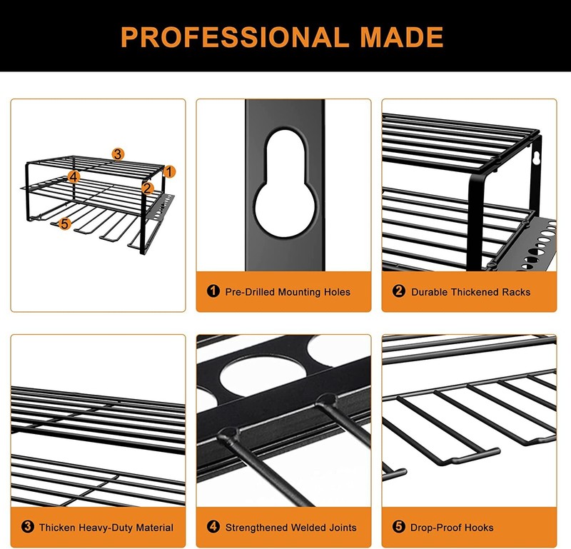 Power Tool Organizer Wall Mounted Power Tool Rack for Cordless Drill Storage gallery