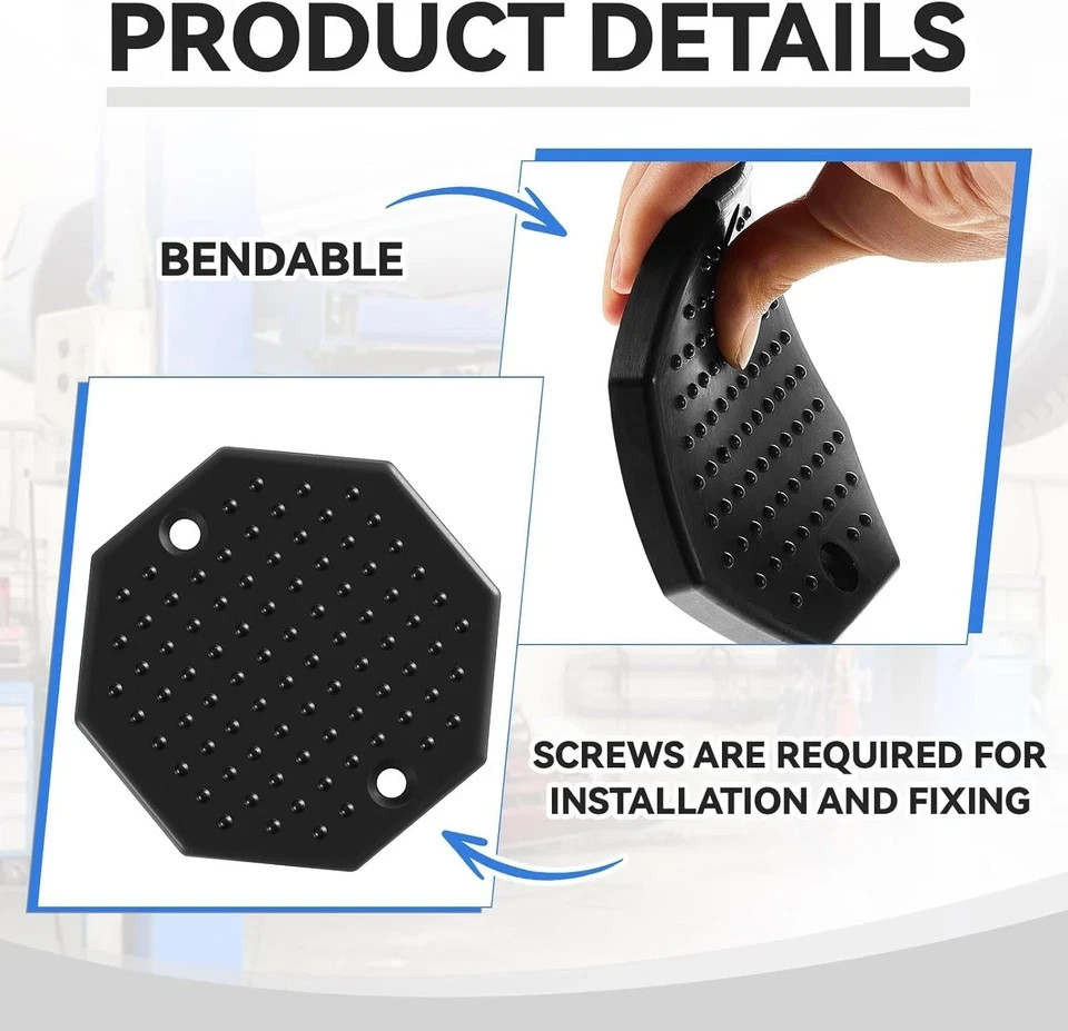4 Pack Universal Octagon Heavy Duty Rubber Lifting Arm Pads Car Lift black gallery