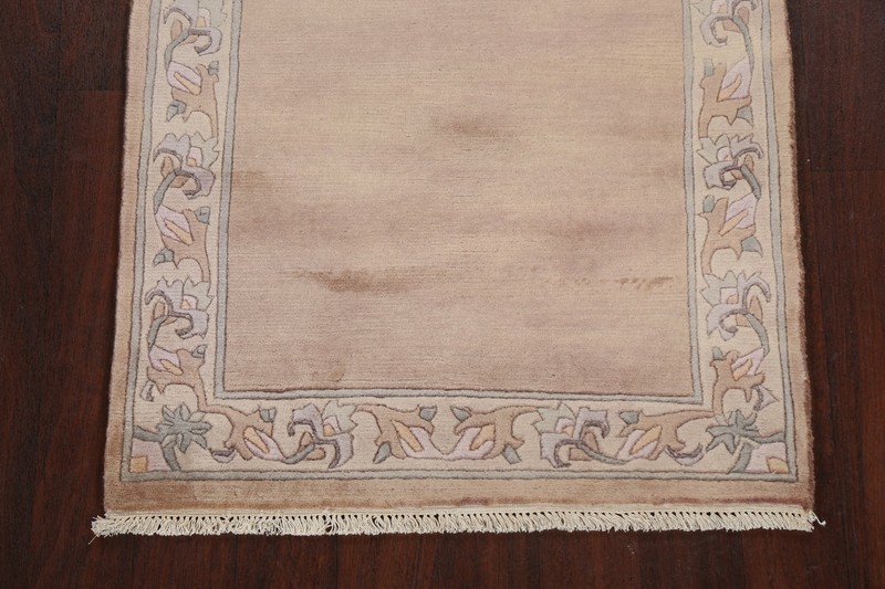 Contemporary Thick Plush Bordered Nepalese 3x5 Small Rug Wool Handmade Carpet gallery