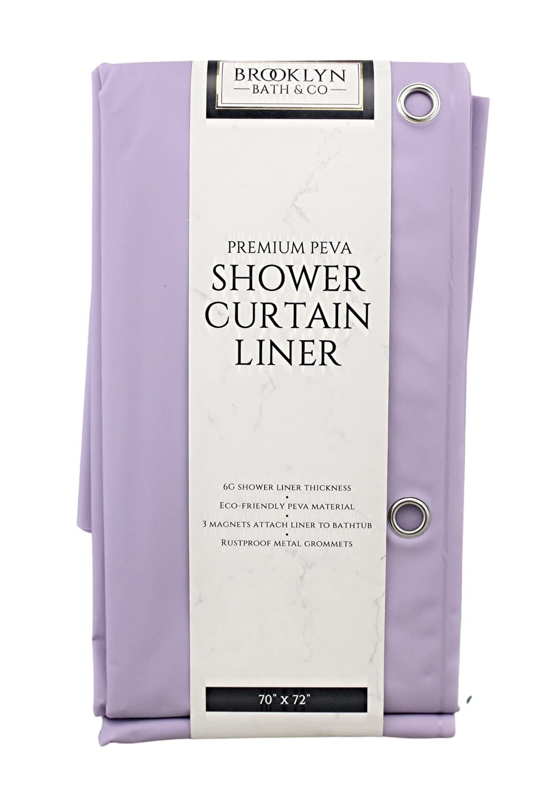 Premium 6-Gauge PEVA Shower Curtain Liner Magnetized Bottom Lilac Color gallery