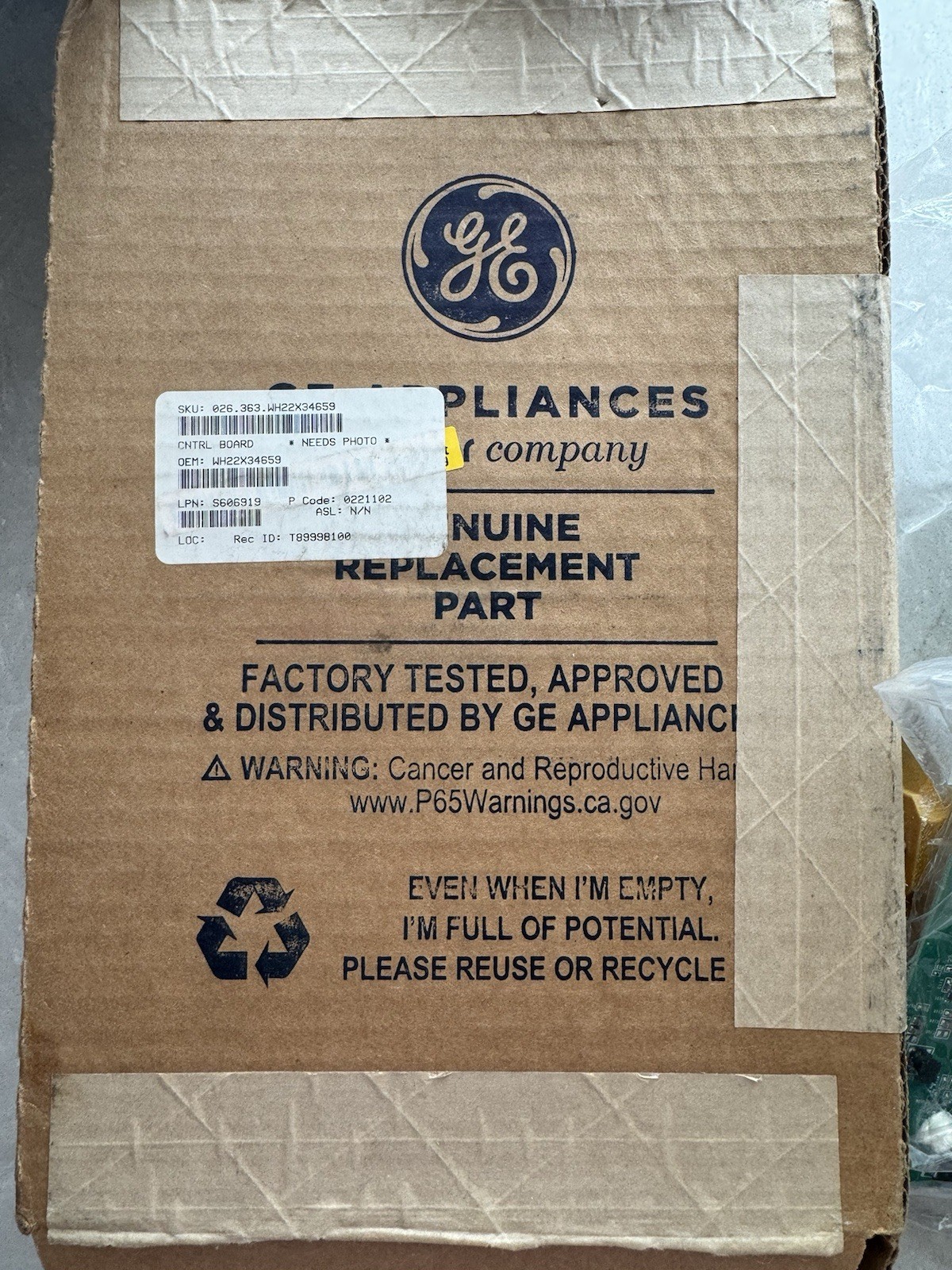 GE Washer Control Board WH22X34659 for GFW550SSNWW Front Load Washer gallery