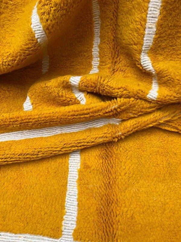 Yellow Moroccan Wool Rug, Modern Berber Carpet, Abstract Boho Area Rug 9x10 gallery