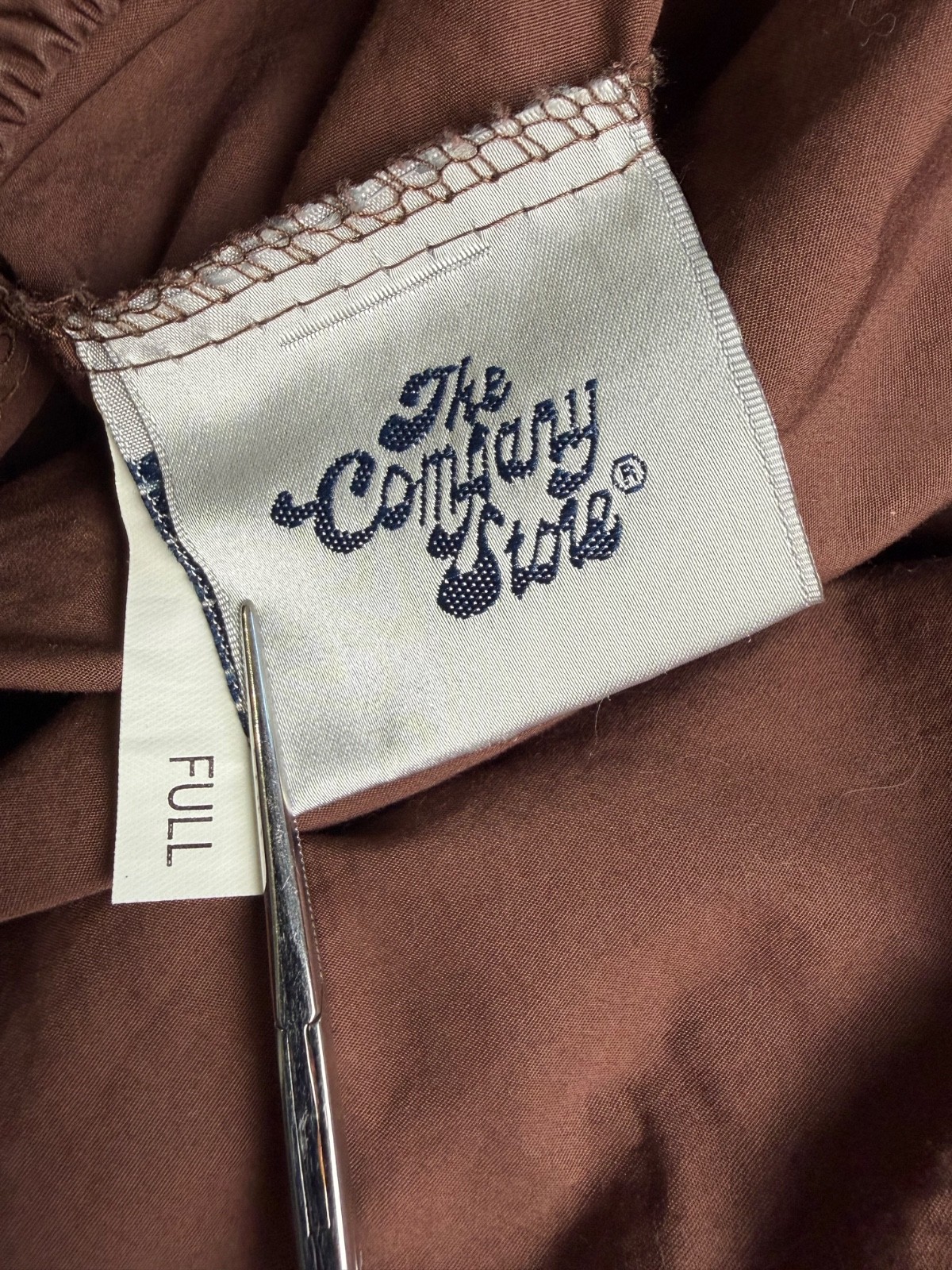 The Company Store Full Fitted 100% Cotton Sheet Chocolate Brown Percale Unused gallery