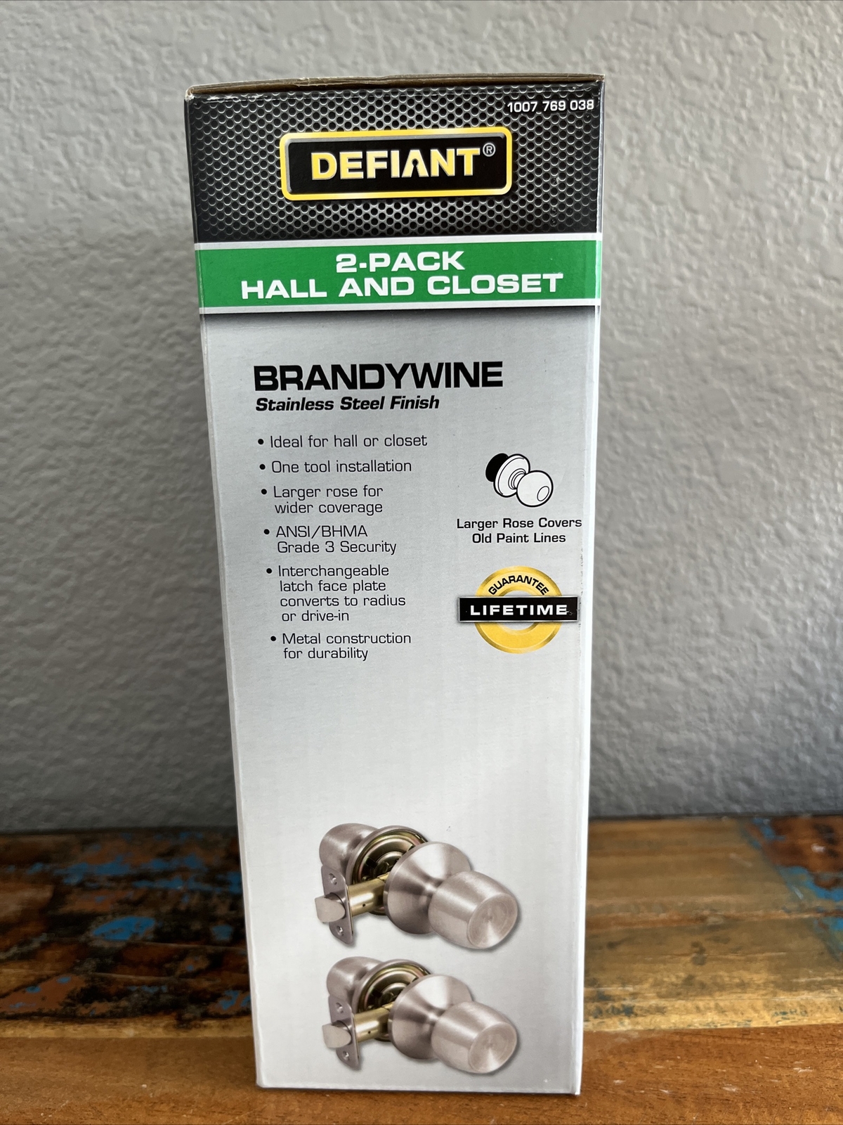 Defiant 2-Pack Hall And Closet Brandywine Knob Set Stainless Steel Finish gallery
