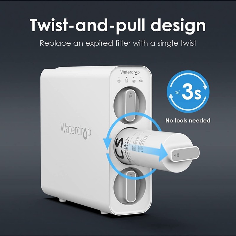 Waterdrop TSCS Under Sink Water Filter, 2000 Gal Hige Capacity, for TSU-W/B&TSC gallery