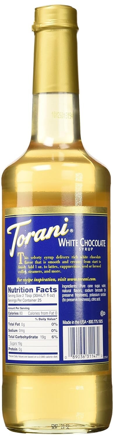 Torani White Chocolate Syrup (750 mL), G-White Chocolate gallery