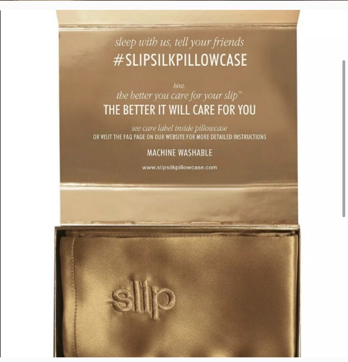 Slip Pure Silk Pillowcase Queen Size Gold gallery