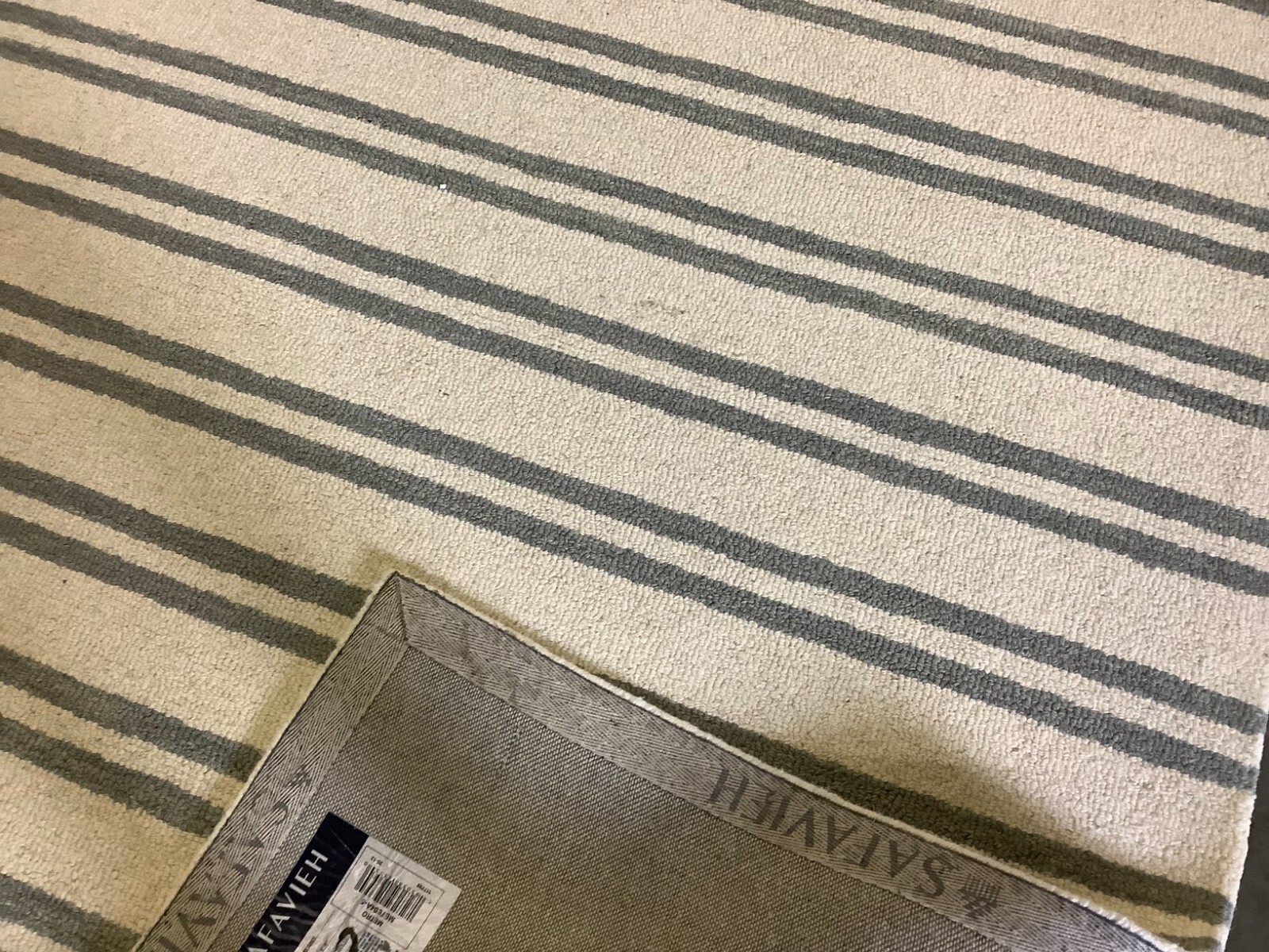 IVORY / GREY 5'-0" x 8'-0" Back Stain Rug, Reduced Price 1172676609 MET604A-5 gallery