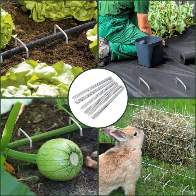 LANDSCAPE GALVANIZED STAPLES STAKES Sturdy Durable High Quality Yard Fabric Pins gallery