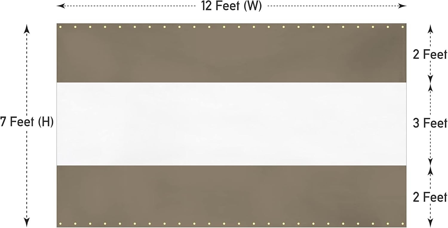 Outdoor Beige with Clear Panel Curtain, 12 oz Vinyl 7" x 12" Curtains for Patio gallery