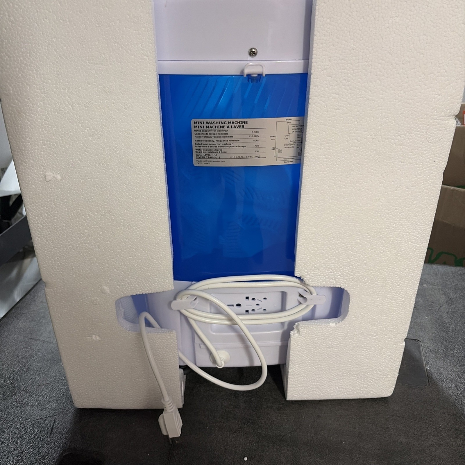 Portable Mini Washing Machine 5.5 lbs Compact Top Load Washer 170W New Blue Lid gallery