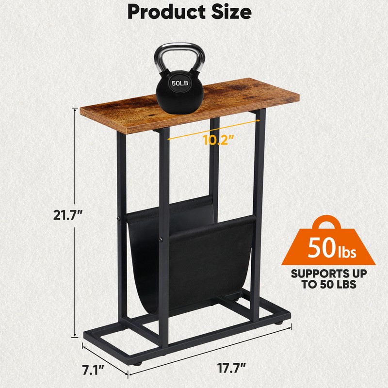 Small Side Table for Small Spaces Narrow End Table Bedside Table Living Room gallery