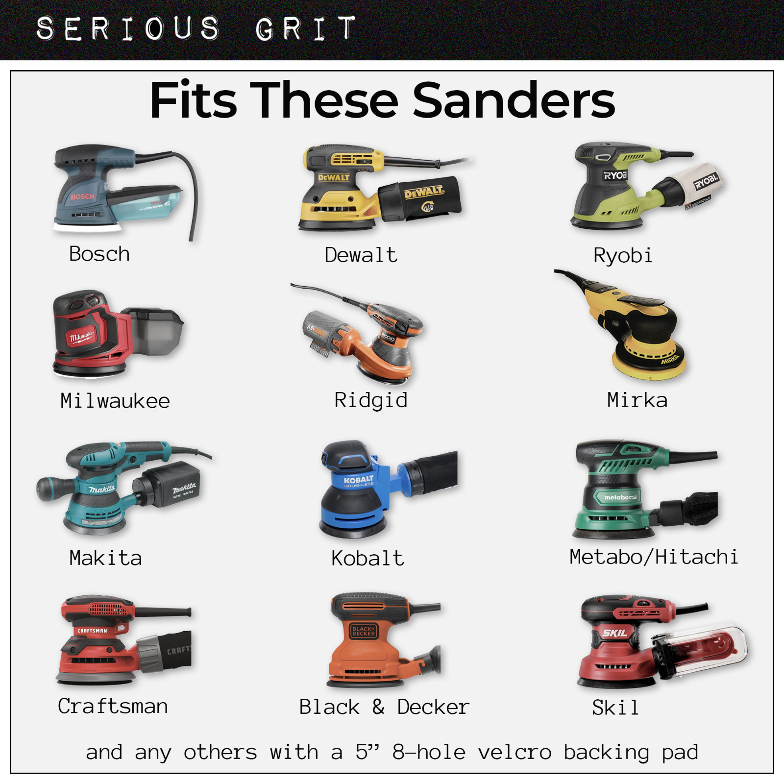 5" 8-Hole Sanding Discs Hook & Loop Sandpaper for Orbital Sanders 40-2000 Grit gallery
