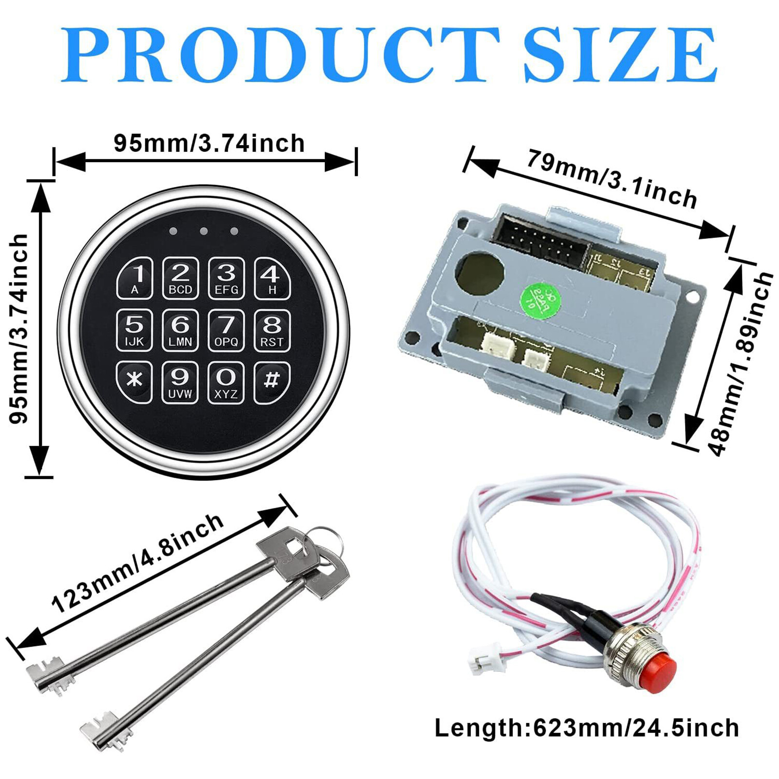 Stack-On Safe Lock Electronic Digital Safe Lock Replacement Solenoid W/ 2 Key ml gallery