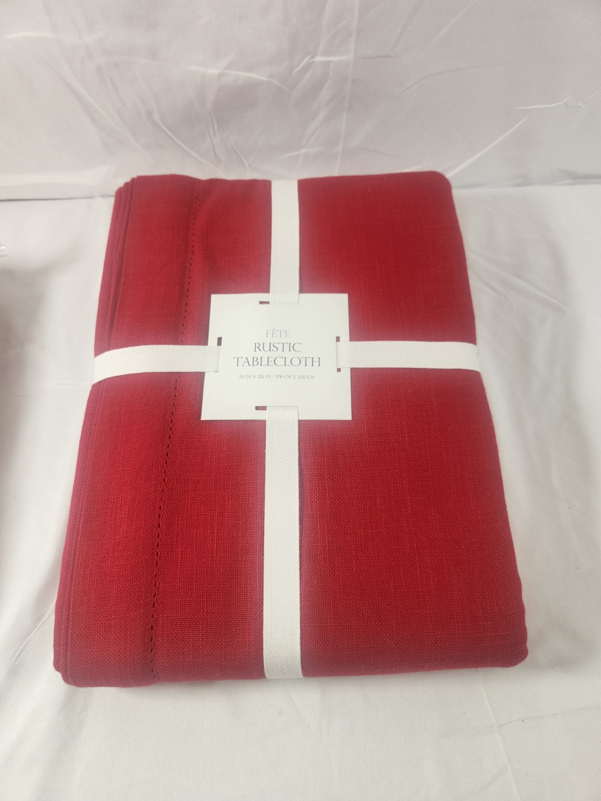 Bed Bath And Beyond Tablecloth Fêtê Rustic Red 70 x 126 in Oblong 100% Cotton_AO gallery