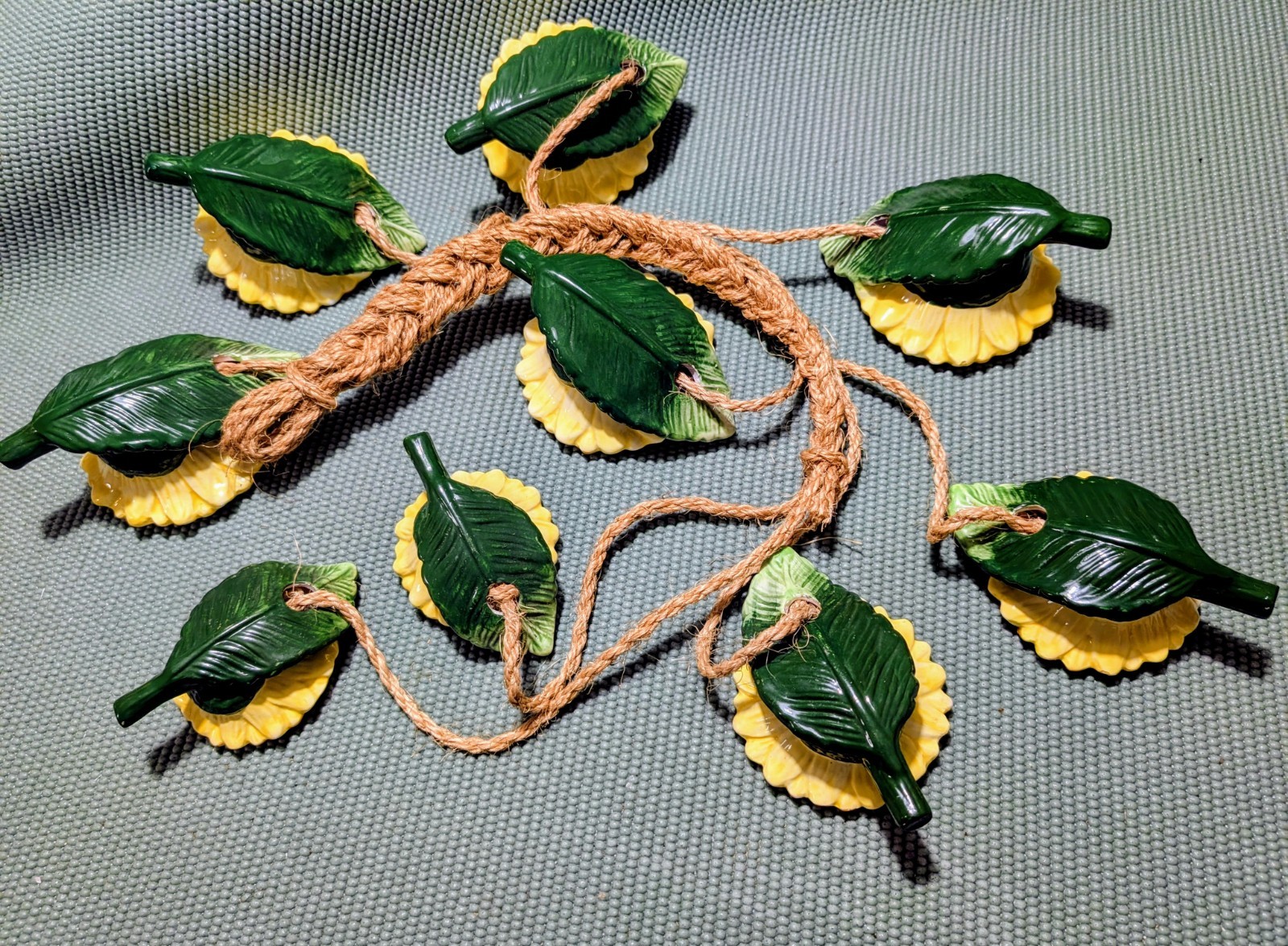 KMC Sunflower Hand Painted Fine Ceramicware 9pc Hanging Decoration gallery