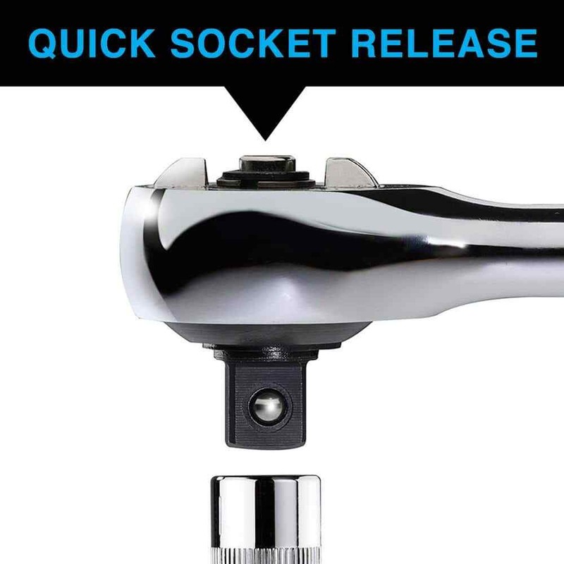 Zero Degree 1/4 in. Drive Gearless Ratchet with Socket Quick Release gallery