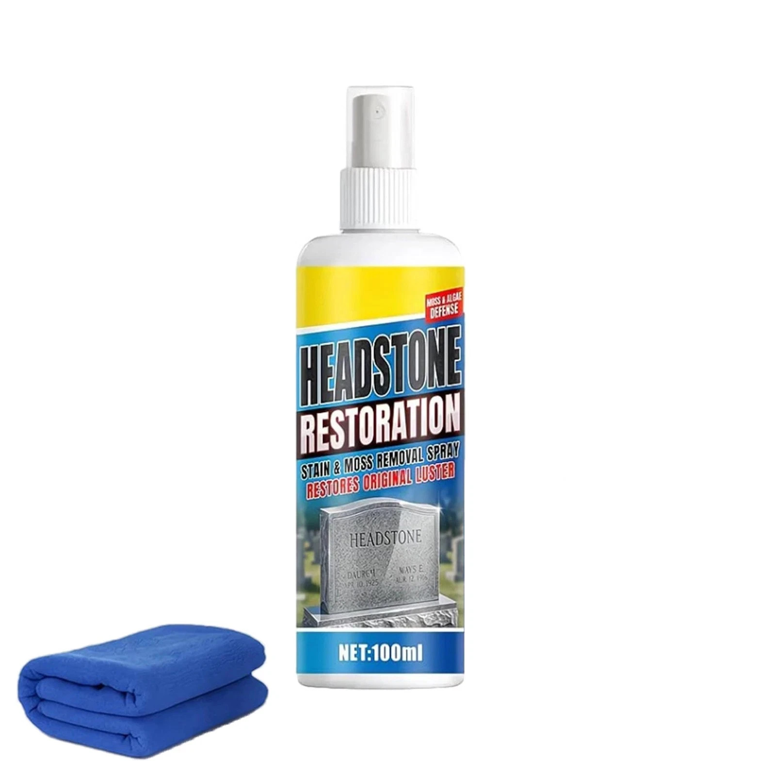 Headstone Cleaner Spray for Granite Marble Tombstone 100ml with TowelView Sold H gallery