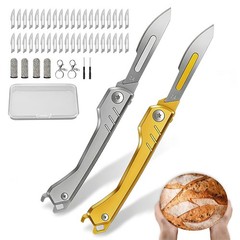 2pcs Bread Lame Dough Scoring Tool,Folding Bread Scoring with 40 Razor Blades…