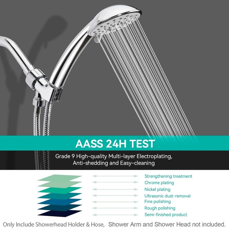 Adjustable Handheld Shower Head Holder and Hose- ABS Bracket- 360 Degree Rot... gallery