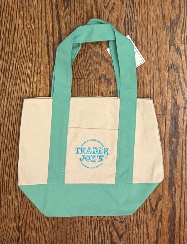 Trader Joe’s Official Mini Canvas/Striped Pastel Tote Bag (READ DESCRIPTION) gallery