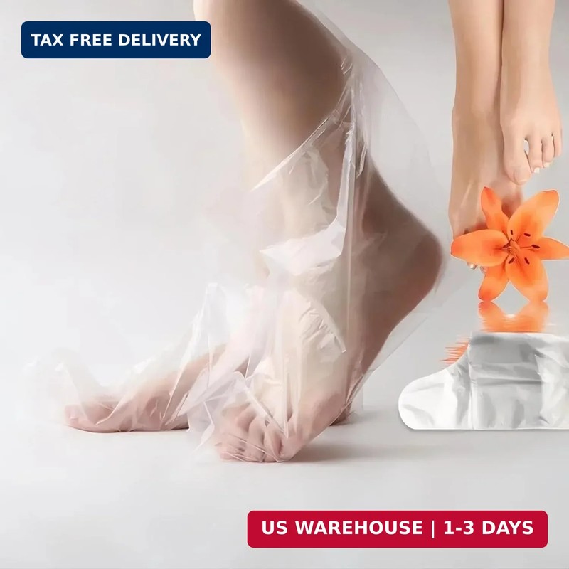 400-Pack Disposable Plastic Foot Covers for Feet - Leak-Proof Paraffin Wax Bath gallery