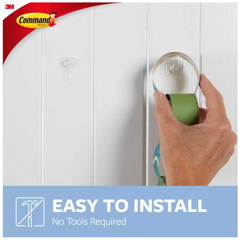 6 Packs 3M Command 12 Mini Clear Hooks & 16 Adhesive Strips Per Pack Max 0.5 lb gallery
