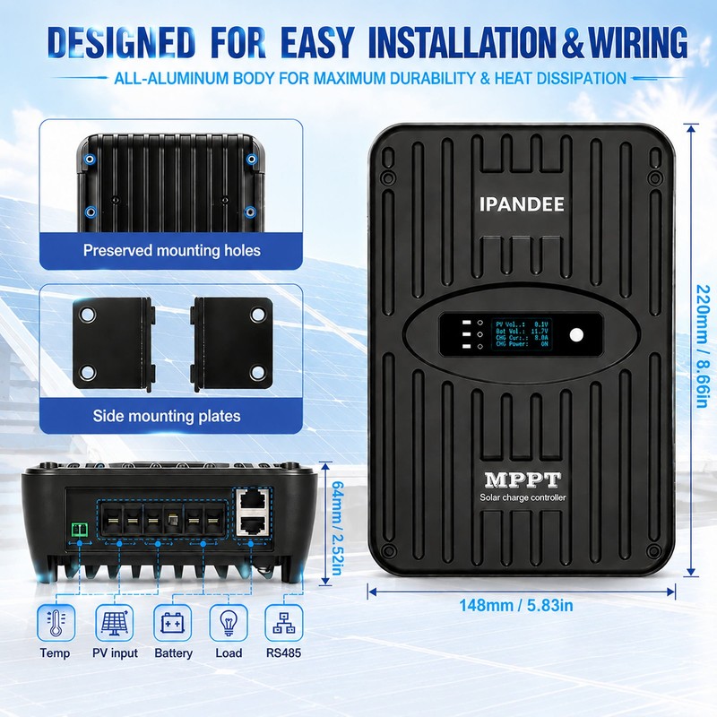 40A MPPT Solar Charge Controller 12V/24V Auto Battery Regulator PV 100V US Stock gallery