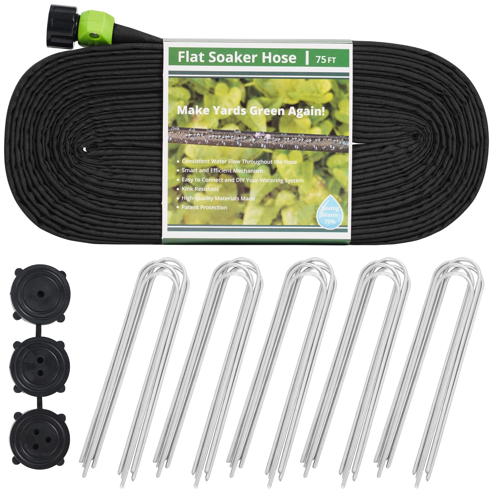 Flat Soaker Hose 75ft Leakproof Design Double Layer Sprinkler Hose Drip Hose gallery