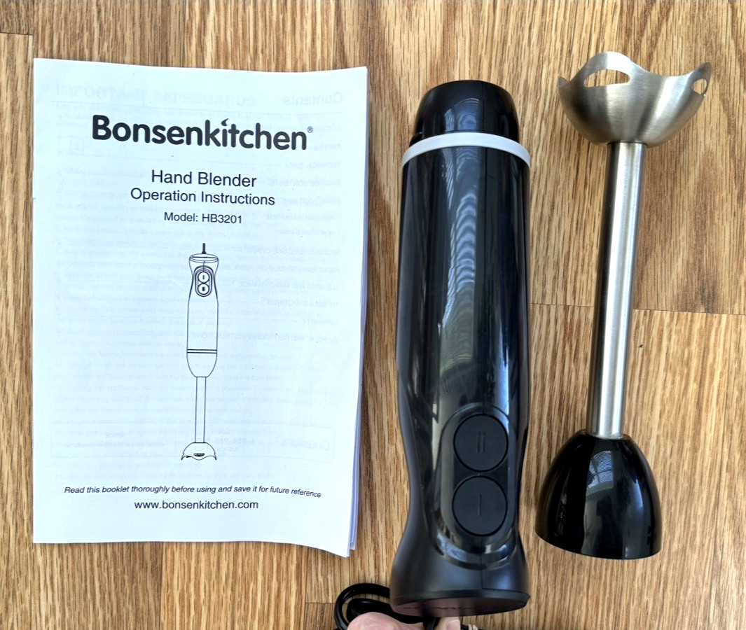 Bonsonkitchen 2 Speed Hand Blender - Black - HB3201 - With User Manual gallery
