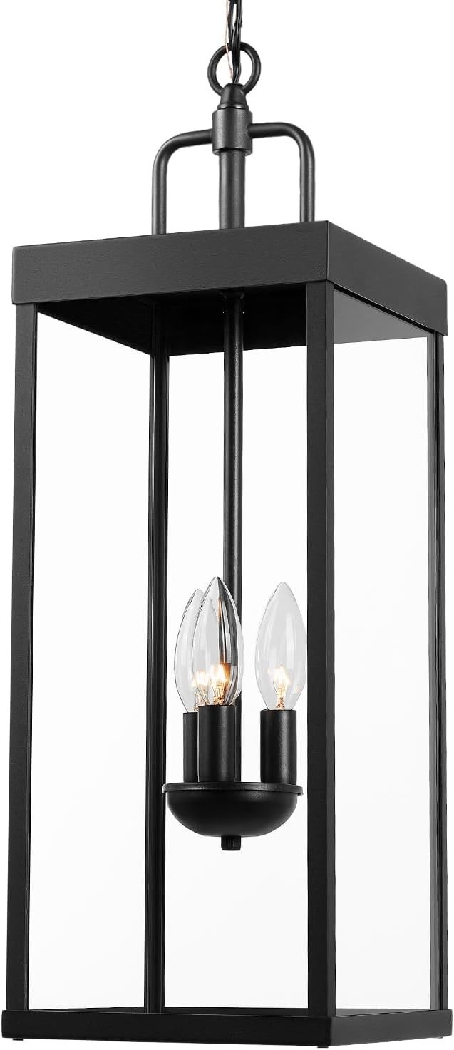 Large Outdoor Pendant Lantern Light Fixture for Front Porch, 24 Inch 3-Light gallery