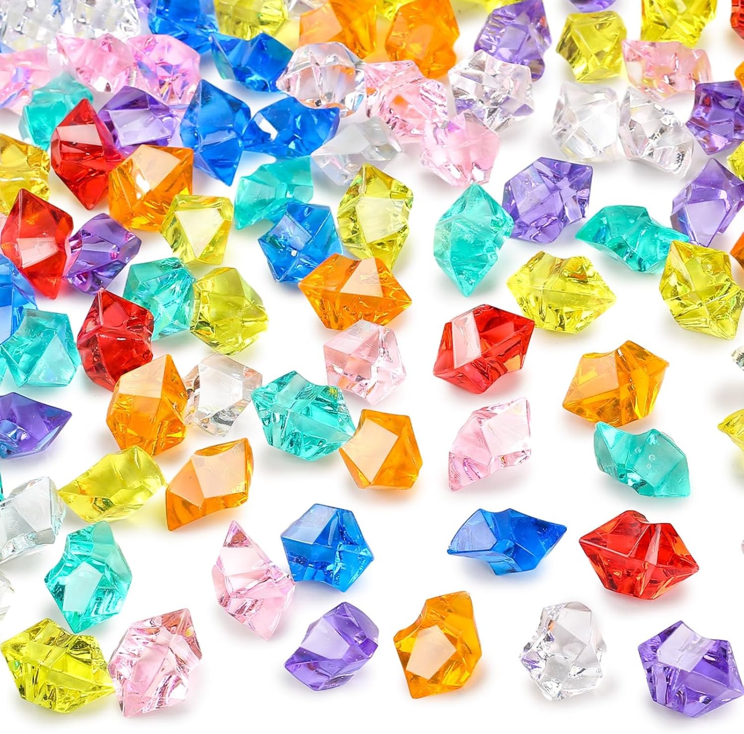 150PCS Multicolored Acrylic Fake Gems, Crushed Ice Rocks Pirate Treasure Jewels gallery