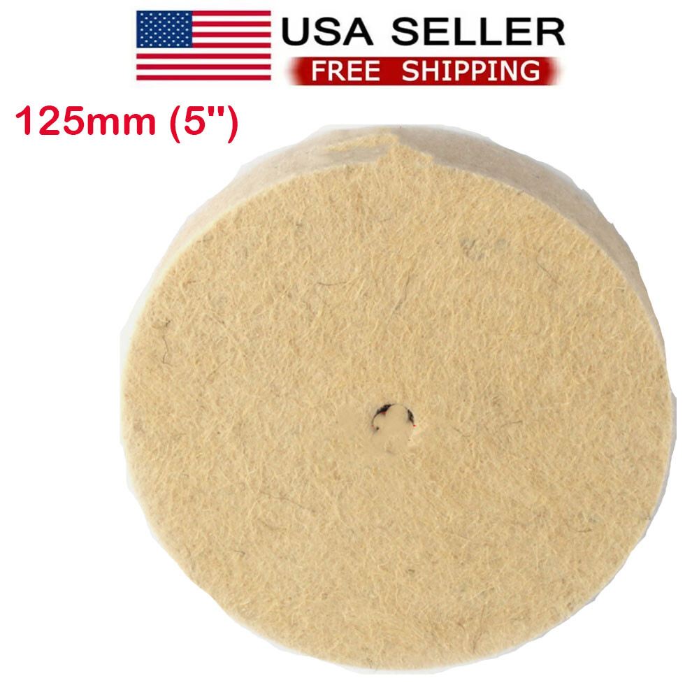 5 Inch Wool Felt Polishing Buffing Disc Wheel Pad Abrasive For Angle Grinder USA