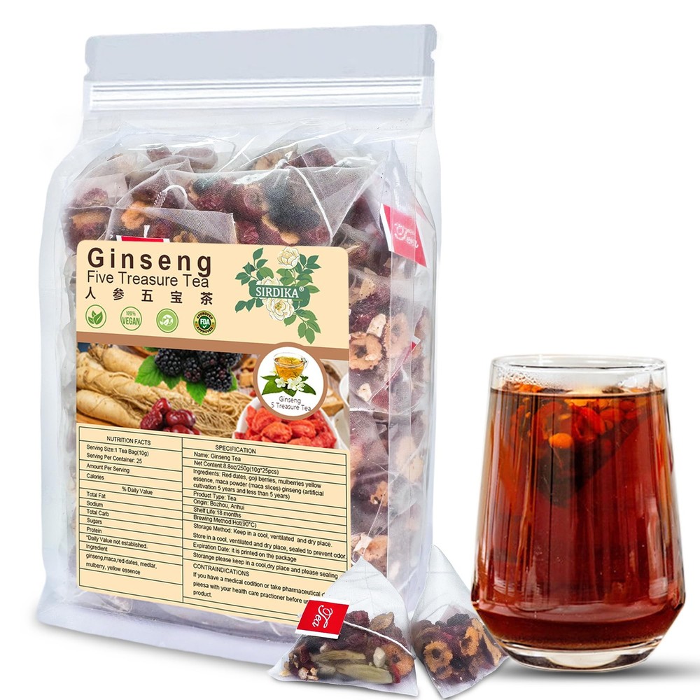 Ginseng Five Treasures Tea Kidney Tea,Te De RiñOn Saludable Organica,Red Date...