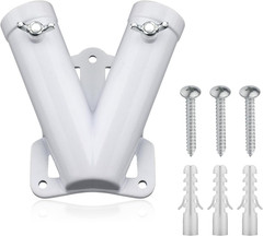 Double Flag Pole Bracket Holder for outside House, V Shape Sturdy Aluminum Alloy