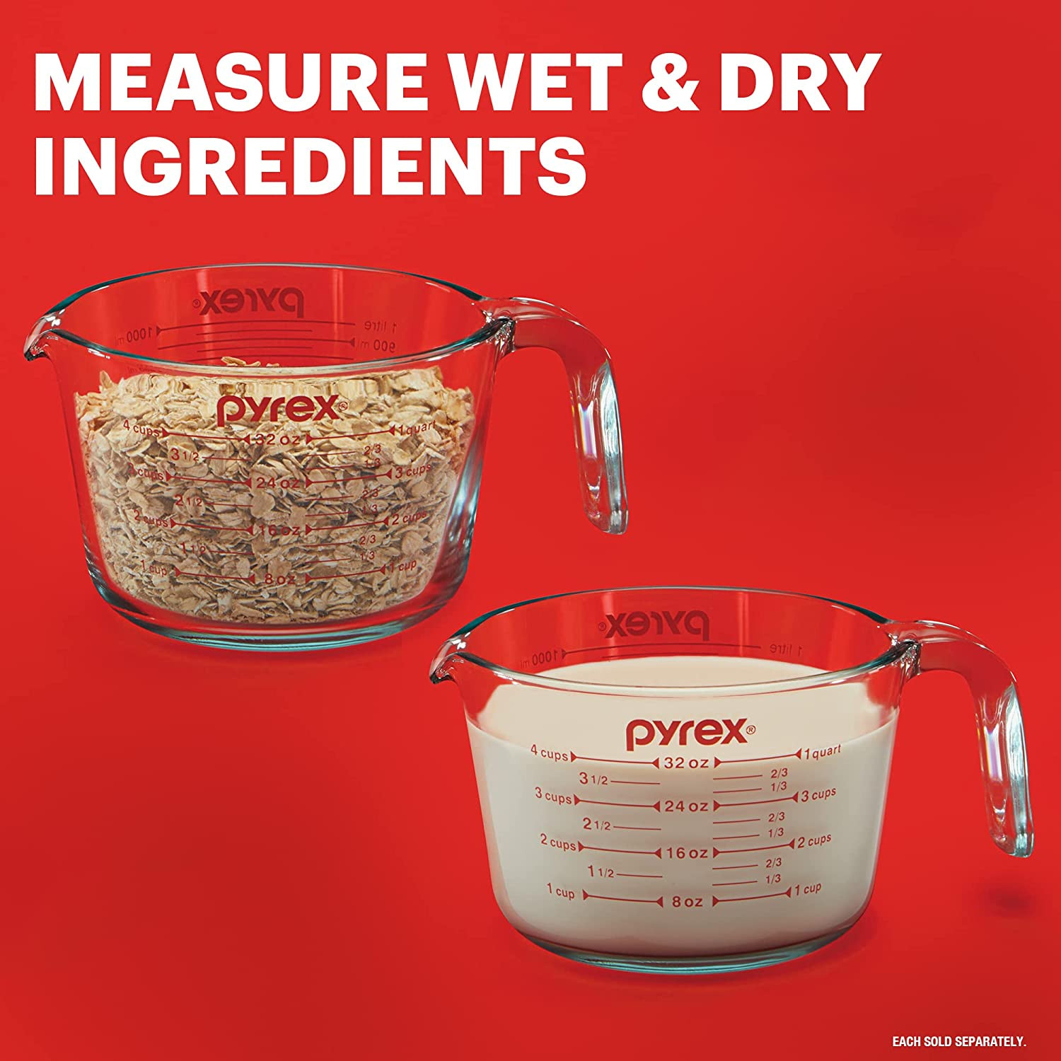 Pyrex 4-Cup Glass Measuring Cup For Baking and Cooking Dishwasher 4 gallery