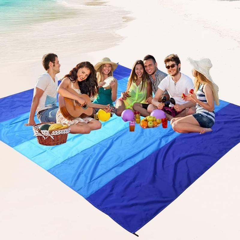 Beach Blanket Waterproof Sandproof Beach Mat 79" X 83"/10'x9'for 2-8 Adults Q... gallery