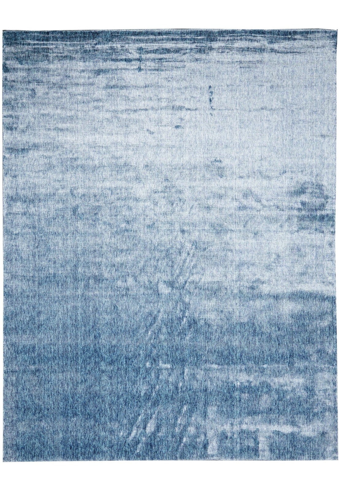 8 x 10.4 Light Blue Solid Plain Color Modern Rug Bamboo Silk #F-4535 gallery