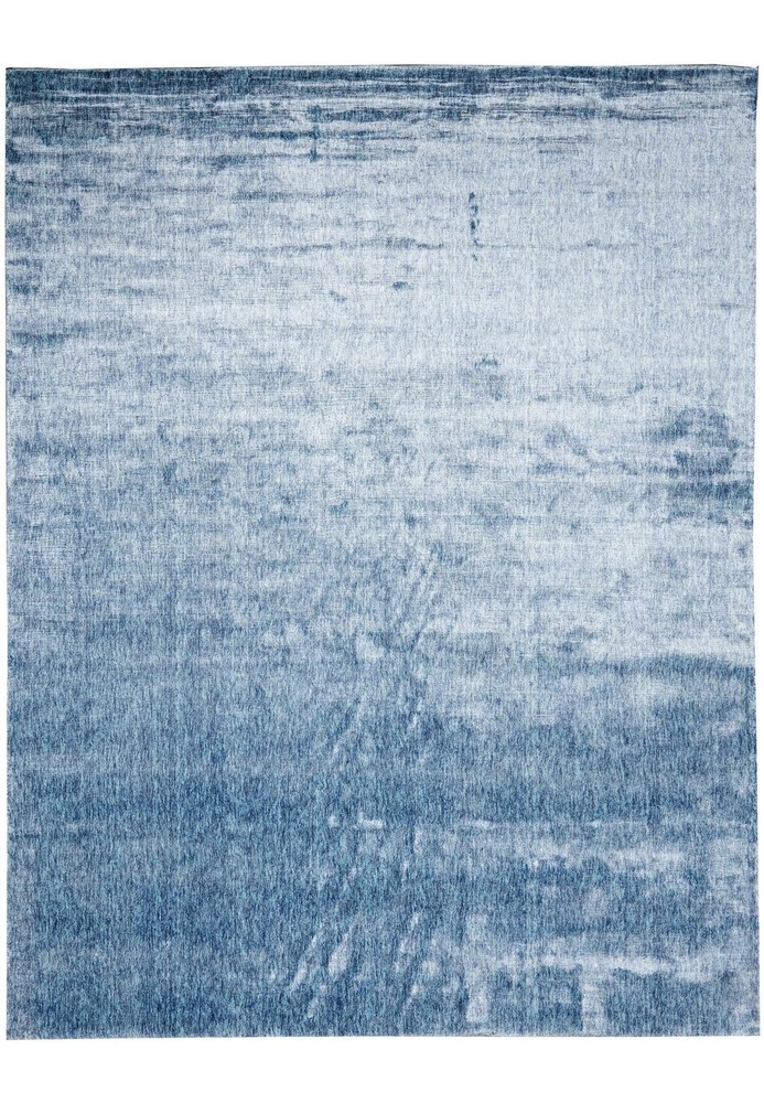8 x 10.4 Light Blue Solid Plain Color Modern Rug Bamboo Silk #F-4535