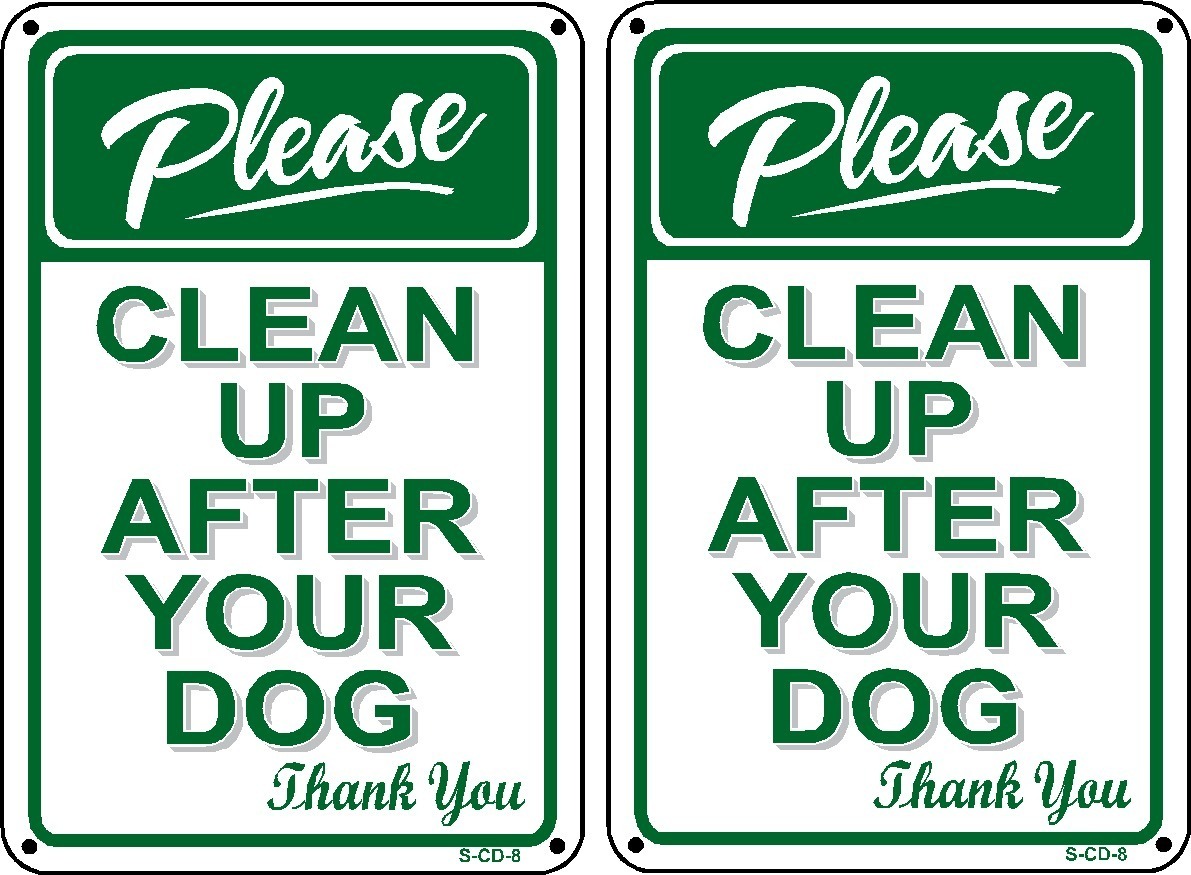 (2 Pack) PLEASE PICK UP AFTER YOUR DOG - No Dog Poop Sign gallery