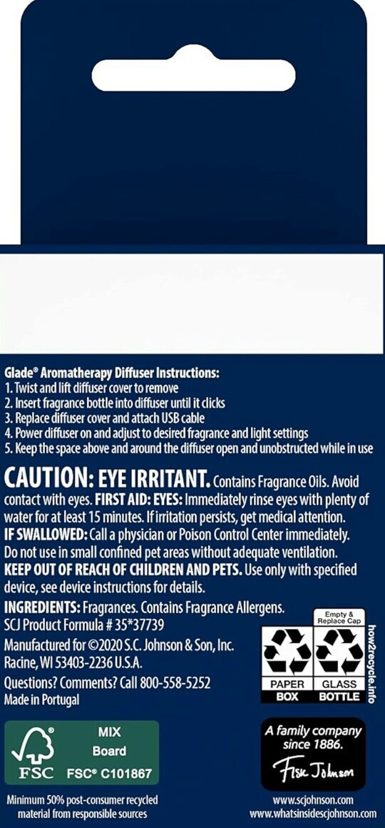 Lot of 5 Glade Cool Mist Diffuser Refill Oils Lemongrass + Bergamot 0.56 fl oz gallery