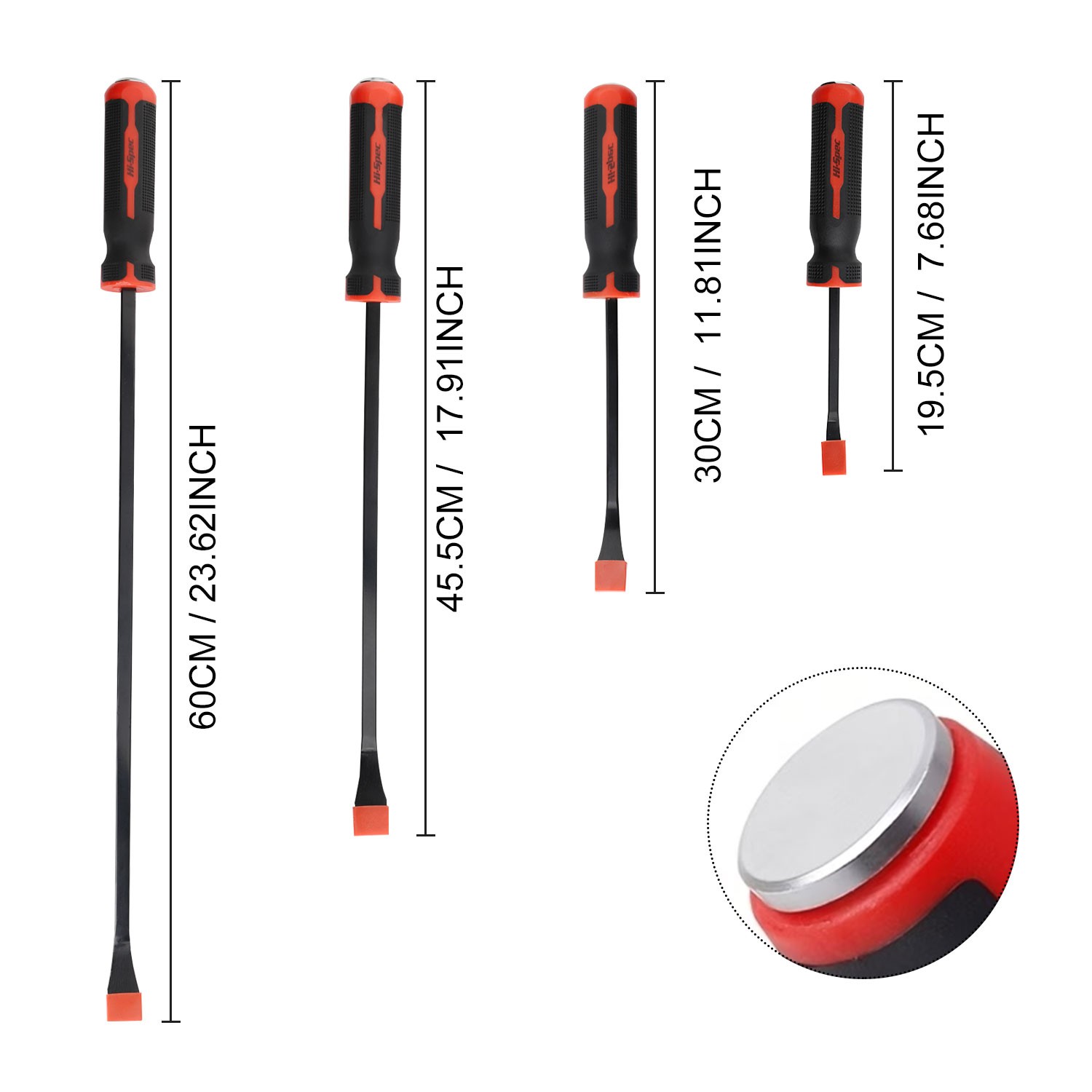 4Pcs USA Hard Cap Straight Pry Bar Set w/ 8", 12",18" & 24" Heavy Duty Pry Bars gallery