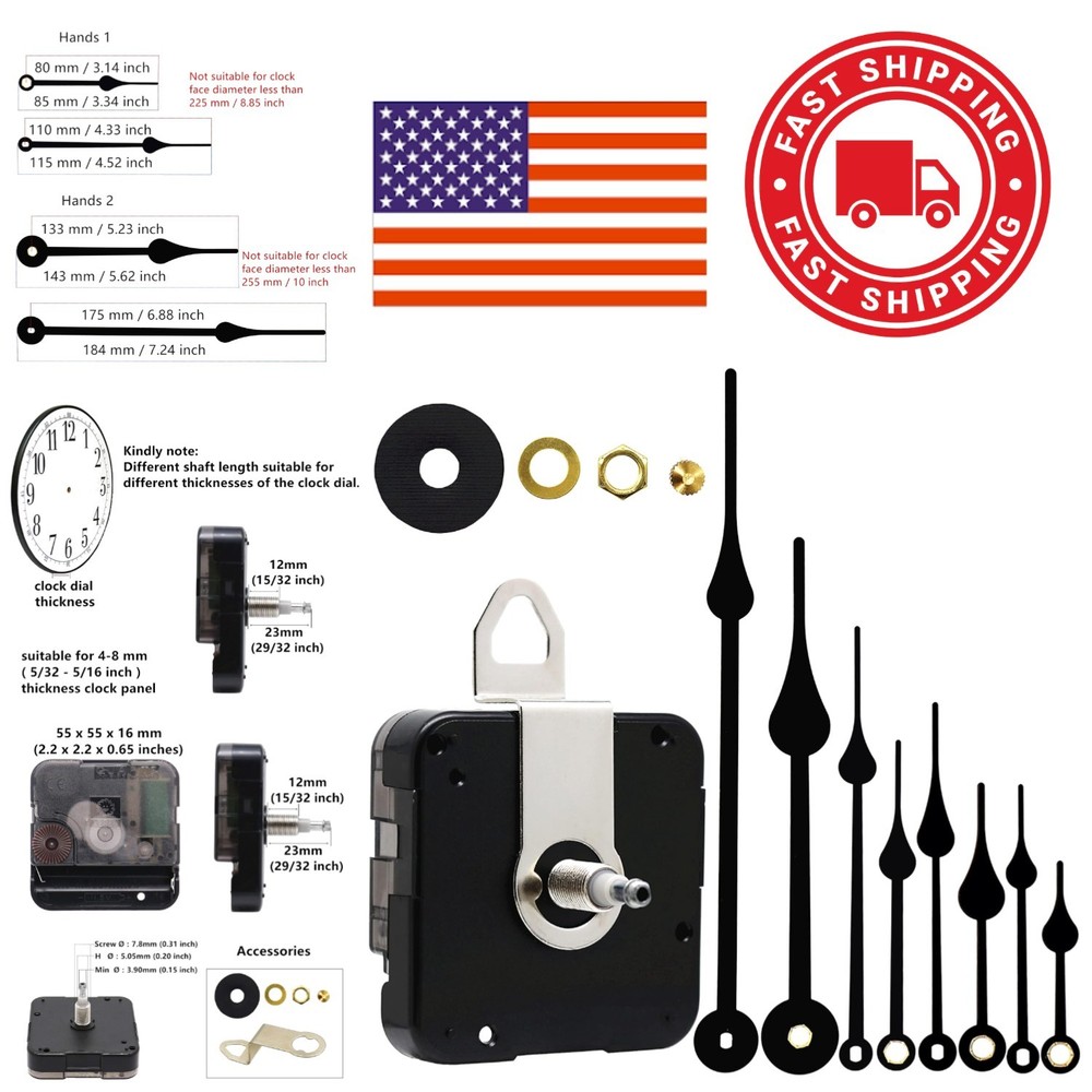Modern Quartz Clock Movement with Battery Power and DIY Assembly Instructions