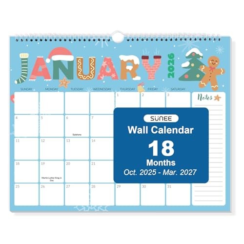 2026 Calendar- 18 Months Oct. 2025 - Mar. 2027, 14.5"x11.5" Big 14.5x11.5 Cute gallery