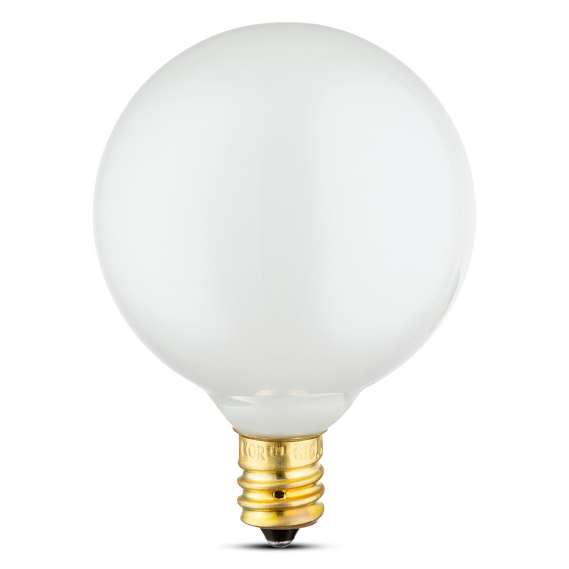 10 Pack Mini Decorative Globe Bulbs 120V 15W G16.5 Candelabra E12 Base White gallery