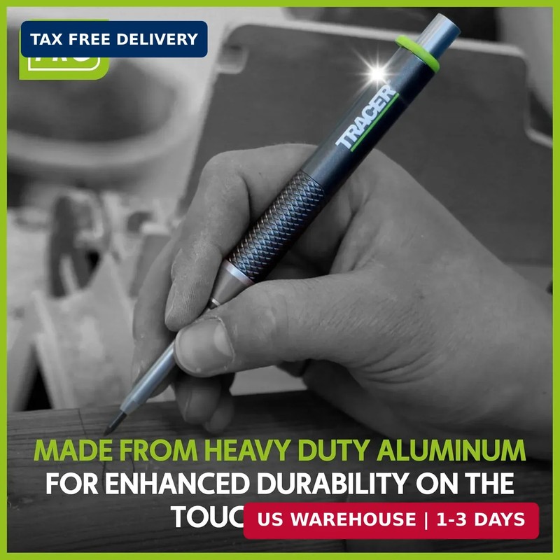Tracer Pro Aluminum Deep Hole Construction Pencil - Durable Mechanical Carpenter gallery