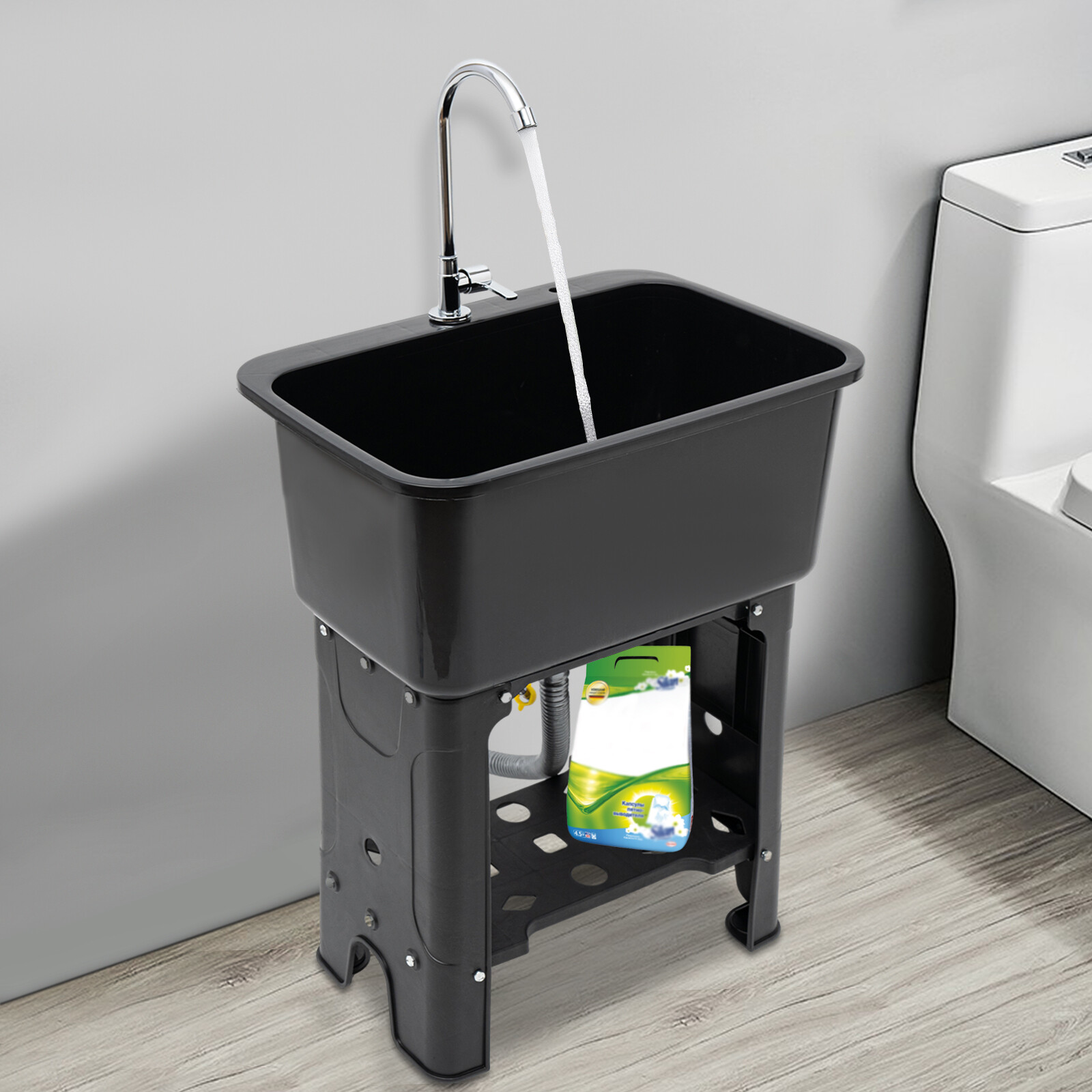 Utility Sink Laundry Tub with Faucet & Basement for Laundry Room Garage or Shop gallery